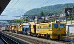 A maintenance train pictured in Spiez on May 25th, 2012.