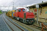 On a rainy 26 September 2010 SBB 841 008 plus maintenance train was seen near the station of Neuchatel.
