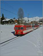 MGB local train near Münster (VS). 20. Feb. 2014