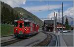 The MGB Deh 4/4 23 with a local service from Disentis to Andermatt by his stop in Sedrun.