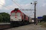 Frog's  view on Crossrail DE 6312 with intermodal train passing through Antwerpen-Noorderdokken on 29 August 2013. 