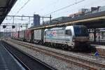 SBBCI 193 111 hauls a diverted container train through 's-Hertogenbosch on 8 May 2026. This train had to endure a double diversion, since not only the standard way via the Betuweroute freight artery was closed due to works between Emmerich and Oberhausen, but also there was an acident on the normal deviation route between Tilburg and Breda, forcing freights to take the longer route via Eindhoven--'s-Hertogenbosch--Utrecht--Gouda--Rotterdam to Kijfhoek and further into the port area.
