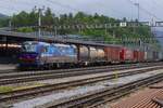 SBBCI 193 528 hauls one of many intermodal freights through Arth-Goldau, this one continuing to Germany via Basel.