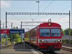 A AB local train from Appenzell is entering into the station of Gossau SG on September 14th, 2012.