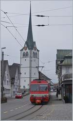 The AB BDeh 4/4 11  St Gallen  on the way to St Gallen in Teufen.