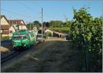 The BAM Ge 4/4 22 with the local train 105 in Vufflens-le-Château.