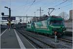 BAM MBC Ge 4/4 21 and 22 in Morges.
22.02.2017