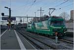 BAM MBC Ge 4/4 21 and 22 in Morges.
22.02.2017