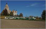 A BAM MBC local train by the Castle of Vufflens.