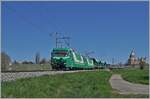 The BAM MBC Ge 4/4 21 and 22 with his Cargo Train from Apples to Gland by Vufflens le Château.