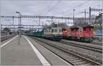 The IRSI/IGE  Rheingold  Re 4/4 II 11387 (Re 421 387-2) in the service of BAM MBC and BAM MBC Te 212 in Morges. 

04.03.2024