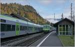 The RE to Zweisimmen is arriving at Boltigen.