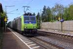 On 29 May 2019 BLS 485 001 thunders through Bad Krozingen toward Basel.