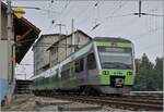 The BLS RABe 525 027  NINA  is the S44 to Thun (via Burgdorf - Bern), this train is leaving the LützefLüh Goldbach Station.