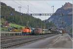 The BLS Re 4/4 184 and the Ee 936 132 in Kandersteg.