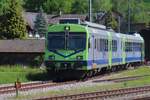 VPM 566 241 stands in Sümiswald-Grünen on 17 May 2025 during the massive  150 Years of Railways in the Emmental   that saw aomongst the entire network of the Emmental region museum trains. BLS just had discarded herself from the Class 566 -precursor of the NPZ EMUs and donated 566 241 to VPM. 