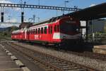 Frog's  view on ex-RM/BLS RBDe 566 222 at Oberburg on 17 May 2025.