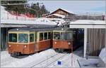 The two BLM railcars Be 4/4 22 and 31 cross each other in Winteregg and are ideal for a comparison.