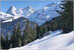 Eiger Mönch and Jungfrau, and in the center of the picture but in the shadow of one of the new BLM railcars on the journey to Grütschalp.

February 18, 2025