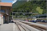 The BOB Train to Lauterbrunnen and Grindelwald is arriving at Zweilütschinen 
07.08.2015
