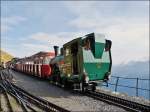 . The ligth oil fired BRB steam engine N 12 photographed in Rothorn Kulm on September 28th, 2013.