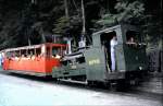 Locomotive No 5 at Brienz basic station, August 9th, 1978.
