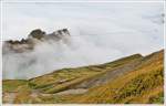 . The last steam train is descending the BRB track between Rothorn Kulm and Oberstafel on September 29th, 2013.