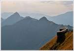 . The BRB summit station Rothorn Kulm pictured in the evening of September 27th, 2013.