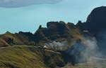 The steamer rises almost effortlessly, but smoking up the mountain.