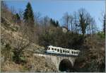 A FART Centovalli-Railway local Train to Camedo between Corcapolo and Verdasio.