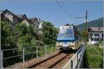 The  Treno Panoramico  D 53 P is arriving at Gagnone-Oresco and Druogno. 10.06.2014