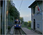 The Ferrovia Vigezzina SSIF ABe 8/8 21 Roma on the way to Re in Marone.