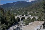 A Ferrovia Vigezzina SSIF ABe 4/8 21 on the way to Locarno near Malesco.