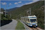 The Ferrovia Vigezzina SSIF ABe 4/8 64 from Re to Domodossola near Malesco.