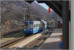 The SSIF ABe 8/8 23 Ossola is on the way from Locarno to Domodossola and is arriving at Trontano.