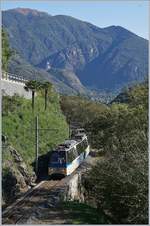 A Treno Panoramico on the way to Domodossola by Intragna.