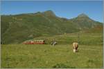 An Jungfraubahn-train between Kleine Scheidegg and Eigergletscher.