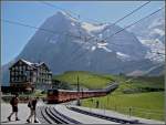 JB train photographed at Kleine Scheidegg with the Eiger in the background on August 6th, 2007.
