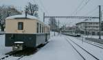 LEB local train to Bercher is leaving Cheseaux. 
31.01.2012