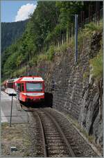 In Le Trétien, our train heading to Martigny crosses the opposing train, the Beh 4/8 No. 72 on its journey from Martigny to Vallorcine. This picture was taken as our train was departing.

July 11, 2026