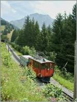 The old M.G HGe 2/2 N 2 coming down by Les Hauts de Caux. 
14. 08.2012