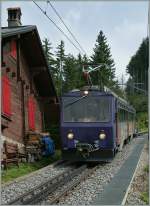 A Rochers de Naye train is approaching Crt-y-Bau.