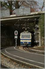 The Rochers de Naye Beh 4/8 N 304 is arriving at Glion.