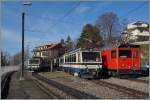 Rochers de Naye Beh 4/8 and HGe 2/2 in Glion.
08.12.2015