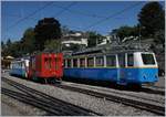 X-Rot N°4 and Bhe 2/4 207 and 203 in Glion.
02.08.2017