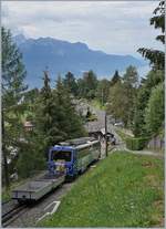 The Rochers de Naye Beh 4/8 302 on the way to Montreux by Haut-de-Caux.

24.07.2020