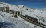 Is leaving from the Rochers de Naye summit Station: The MGN (Golden Pass groupe) BDeh 4/8.