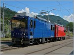 MVR HGem 2/2 2501 and MOB Gem 2/2 2502 in Blonay. 
17.08.2016