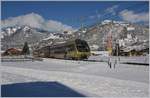 The MOB local train from Rougemont to the Lenk between Saanen and Gstaad.