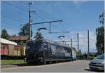 MOB Ge 4/4 Serie 8000 with a local train Zweisimmen - Montreux in Fontanivant.